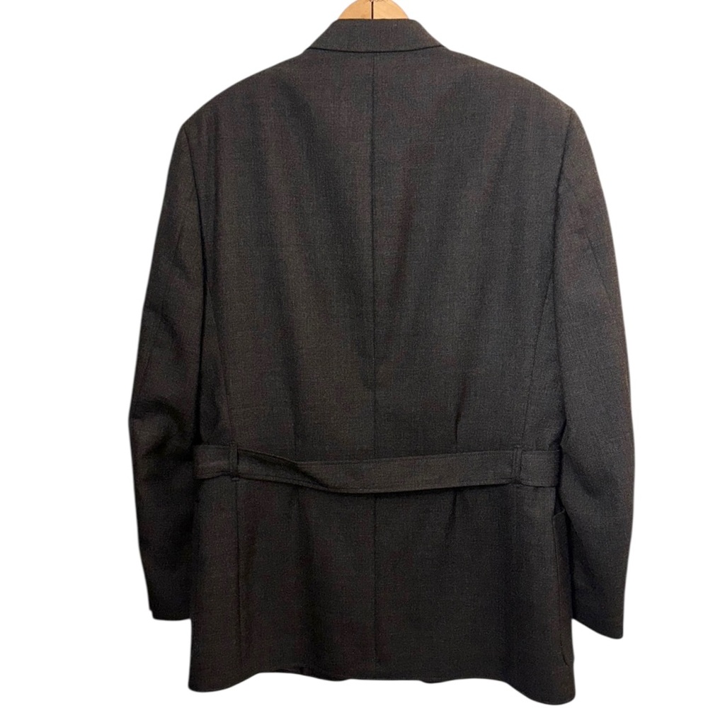 John Varvatos Made in Italy 100% Wool Gray Belted Blazer Sport Coat Jacket ~ 40R - Picture 5 of 12
